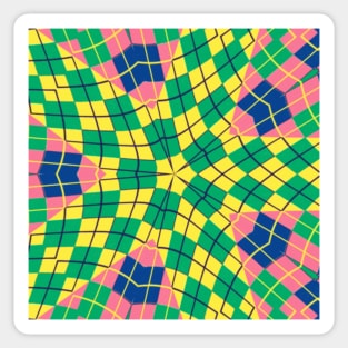 Colorful Kaleidoscope Checkered Design Sticker